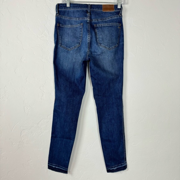 Madewell Jeans Denim 10" High Rise Skinny Drop Hem Rose Cliff Dark Blue Wash - Picture 2 of 9